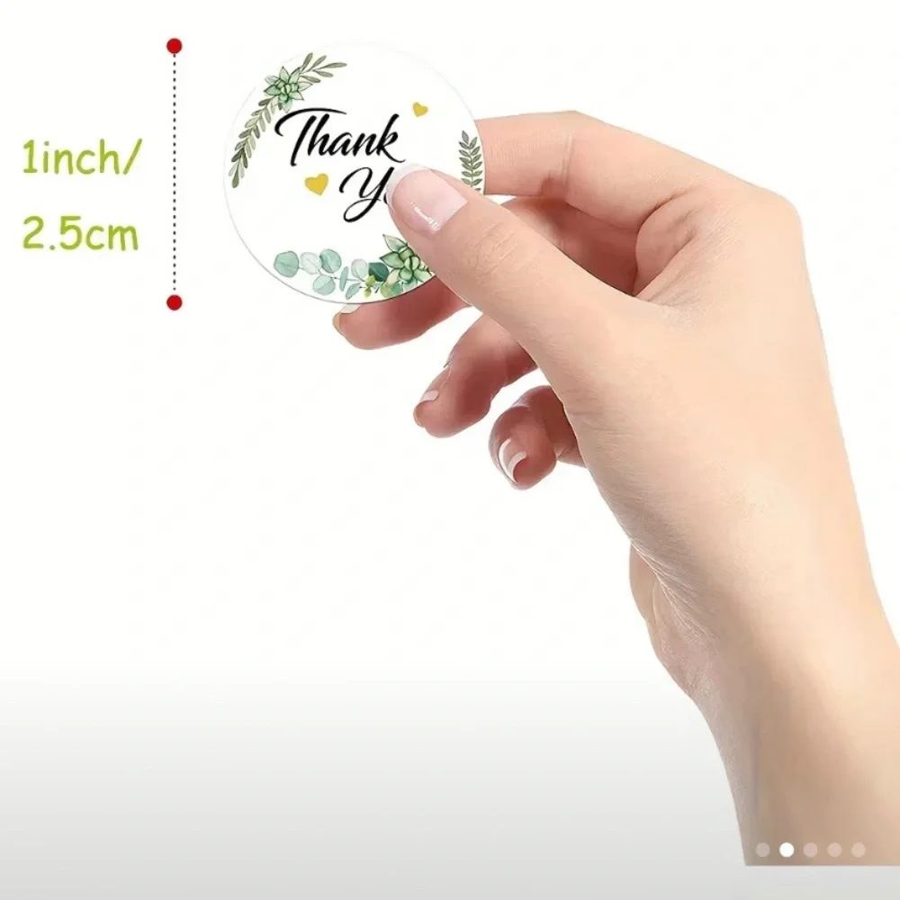 500pcs green leaves‎ thank you stickers